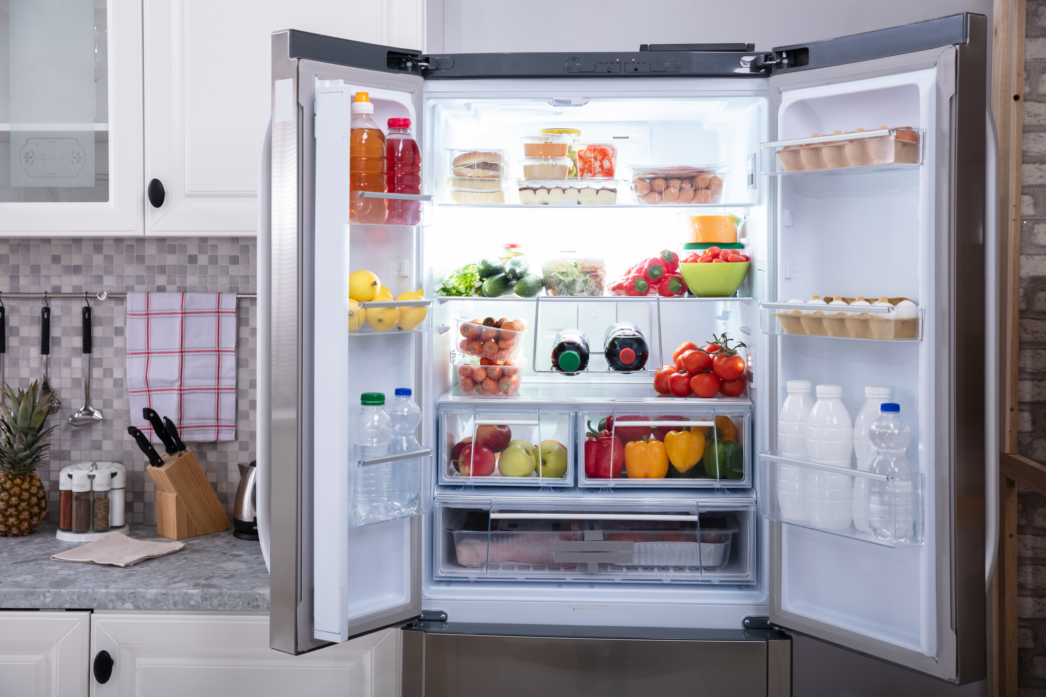 Close-up Of An Open Refrigerator Close-up Of An Open Refrigerator